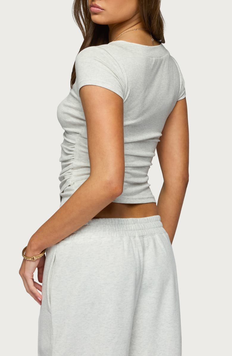 EDIKTED Iria Faux Wrap Top, Alternate, color, Light-Gray-Melange