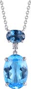Kahn High Jewelry Swiss Blue & London Blue Topaz Necklace with Diamonds
