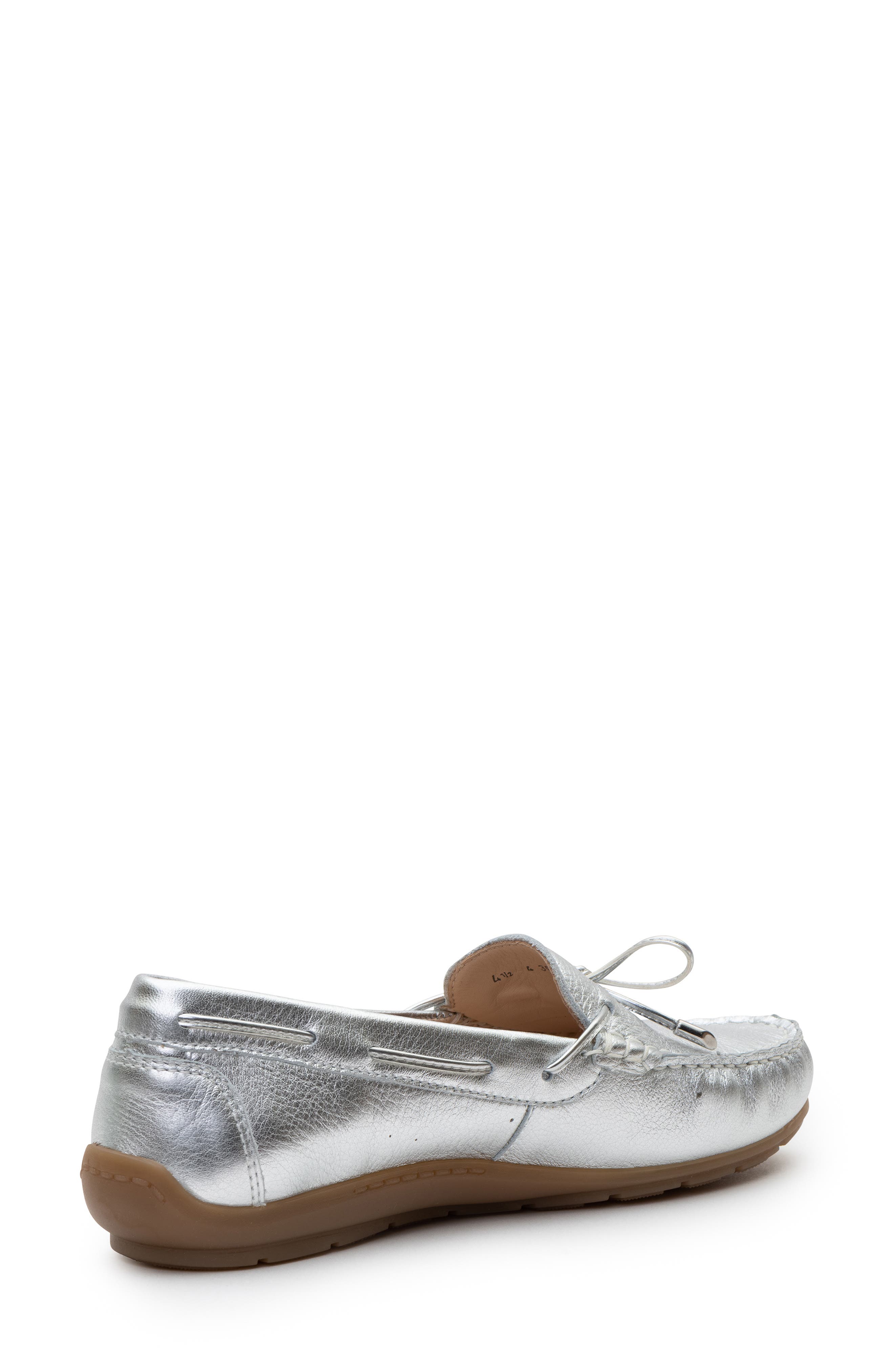 Amarillo Leather Driving Shoe, Alternate, color, SILVER