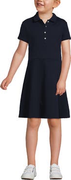 Lands' End Girls Short Sleeve Interlock Polo Dress