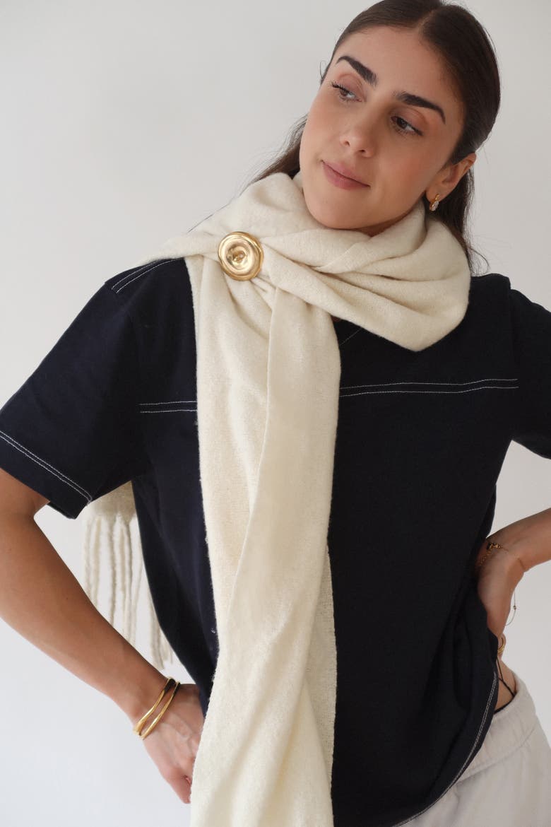 Sweater Scarf, Alternate, color, Cream