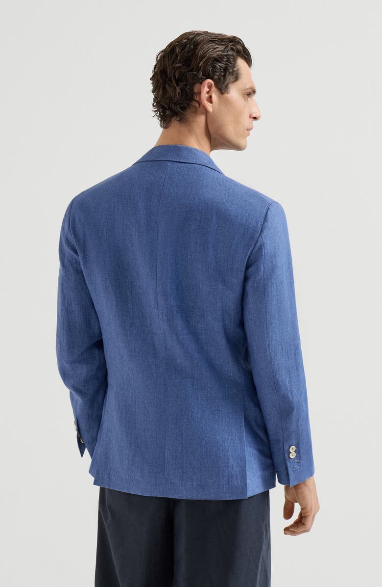 Brunello Cucinelli Linen unconstructed blazer, Alternate, color, Denim