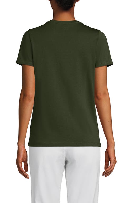 Lands' End Relaxed Supima Cotton V-neck T-shirt In Dark Cilantro Green