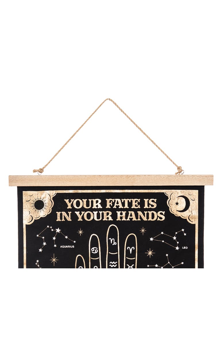 Gallerie II "Fate is in Your Hands" Palmistry Astrology Hand Chart Wall Hanging Art, Alternate, color, Black