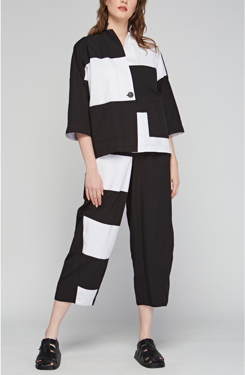 LUUKAA Thessaly Poplin Jacket with Horizontal Coupes, Alternate, color, Black