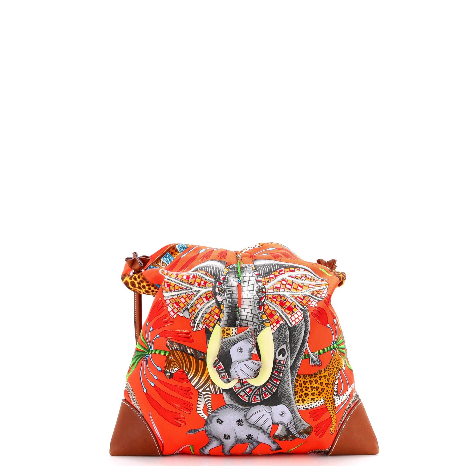 Pre-Owned Hermes Silky City Bag Printed Silk and Leather PM, Alternate, color, 
