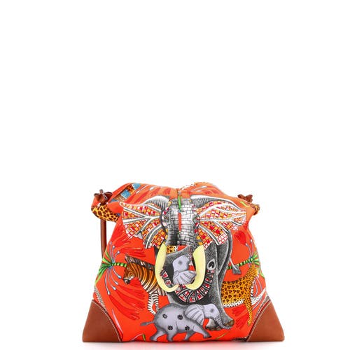 Pre-owned Hermes  Hermes Silky City Bag Printed Silk And Leather Pm In Multi