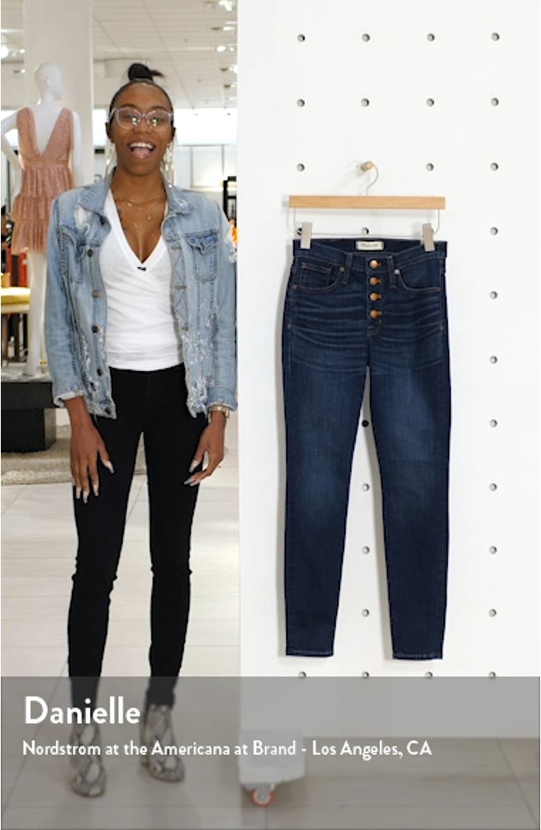 Button Front High Waist Skinny Jeans, sales video thumbnail