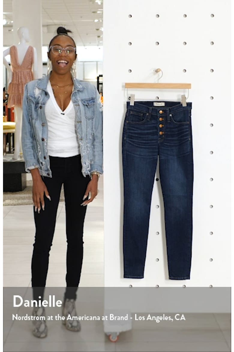 Button Front High Waist Skinny Jeans video