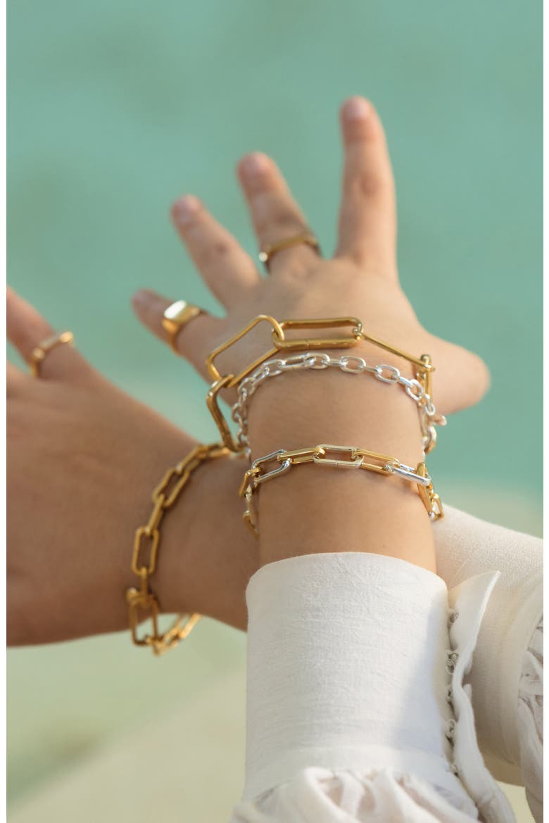 Alta Capture Chain Link Bracelet, Alternate, color, 18CT GOLD ON STERLING SILVER