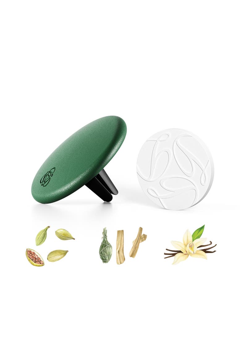 Oud Green Lambskin Car Diffuser and Insert, Main, color, Regular