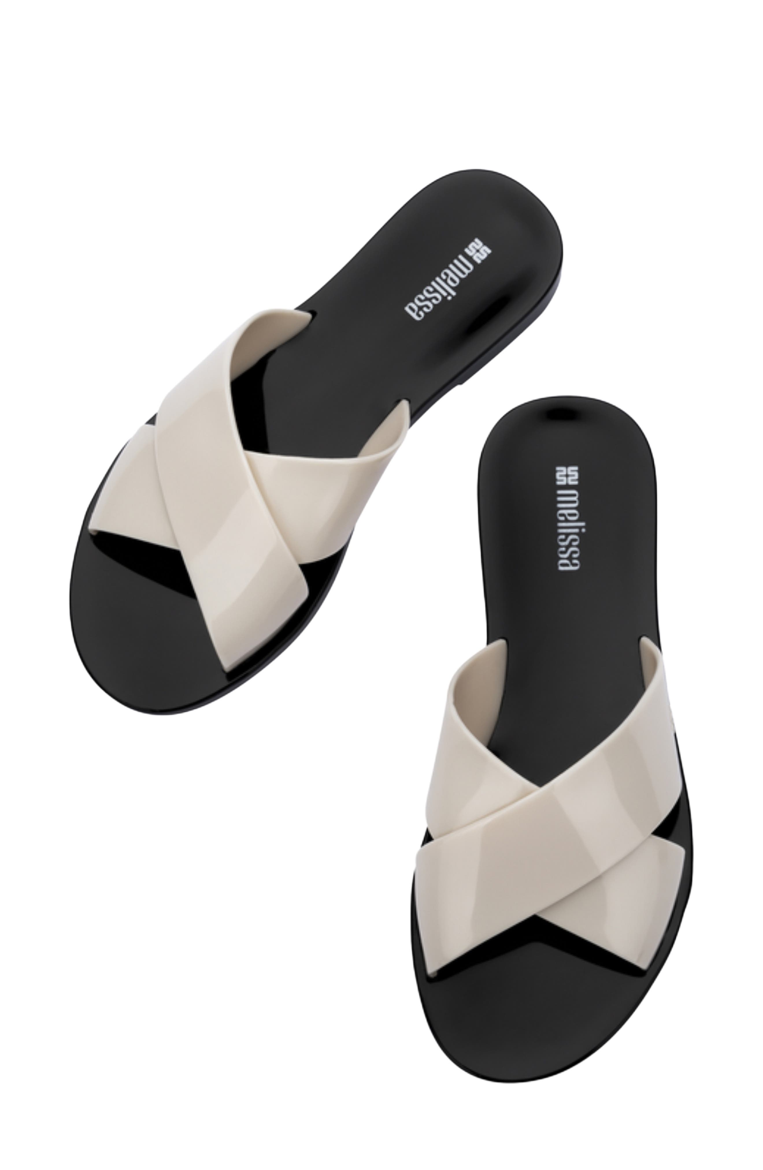 Essential Cross Slide Sandal, Alternate, color, BLACK/ BEIGE
