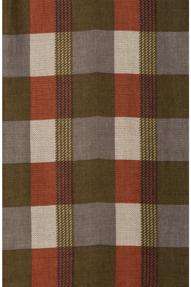 Checkered Print Lightweight Wrap, Alternate, color, GREEN