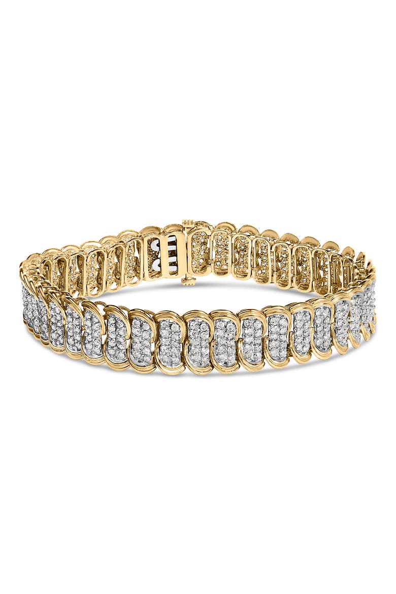 10K Yellow Gold 4.0 Cttw Diamond S-Link Bracelet, Main, color, Yellow Gold