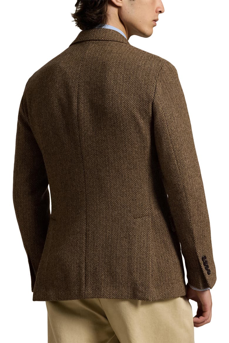 Herringbone Sport Coat, Alternate, color, BROWN