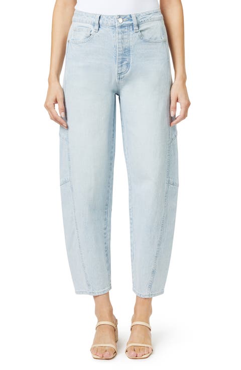 High Waist Crop Barrel Leg Jeans