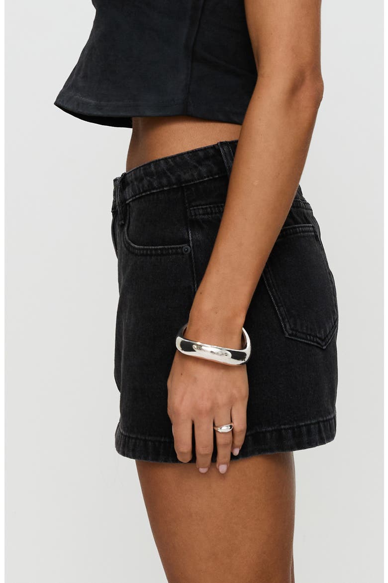Dickei Denim Miniskirt, Alternate, color, BLACK