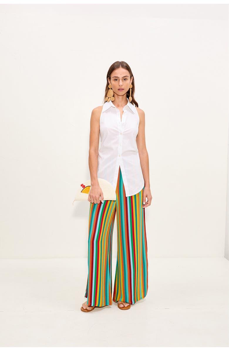 SIMONMILLER Nella Crepe Wide Leg Pant, Alternate, color, Vibrant Multi Stripe