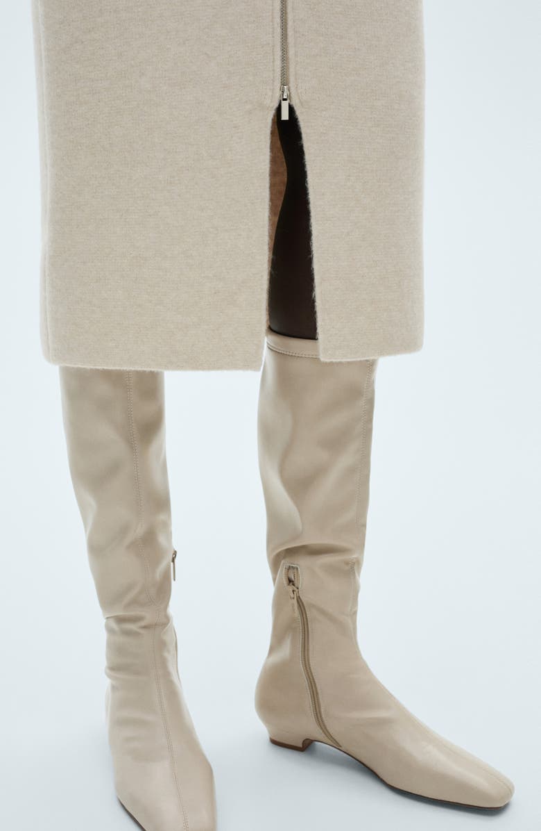 MANGO Front Zip Midi Sweater Skirt, Alternate, color, 