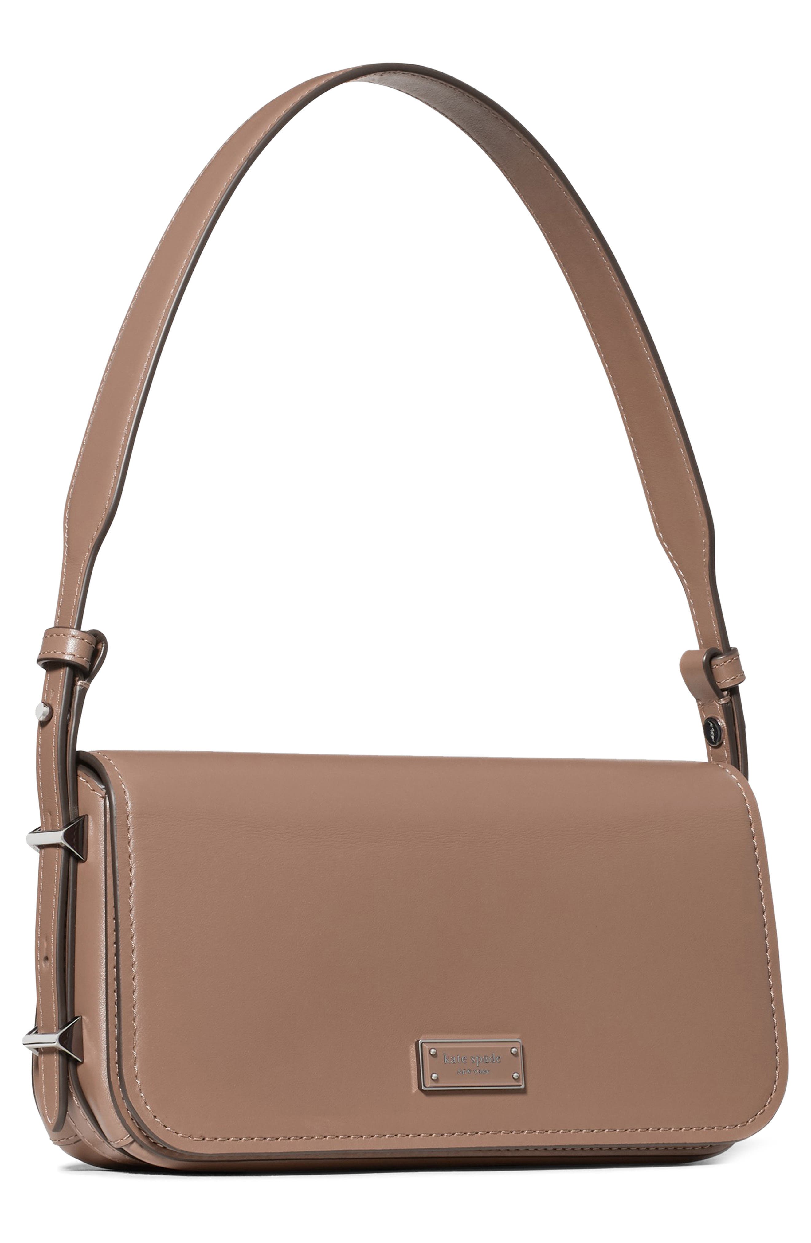 small liv leather east/west shoulder bag, Alternate, color, WARM ACORN