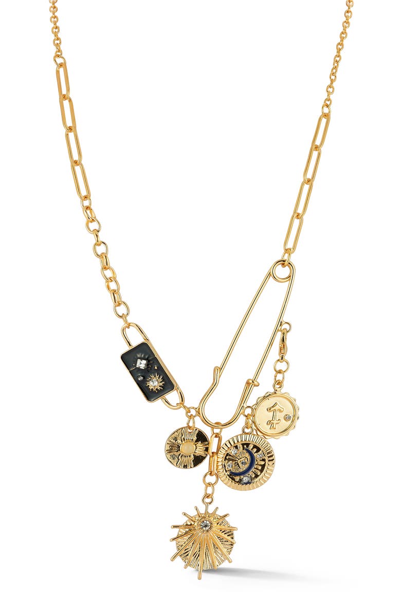 Mixed Charm Necklace, Main, color, GOLD