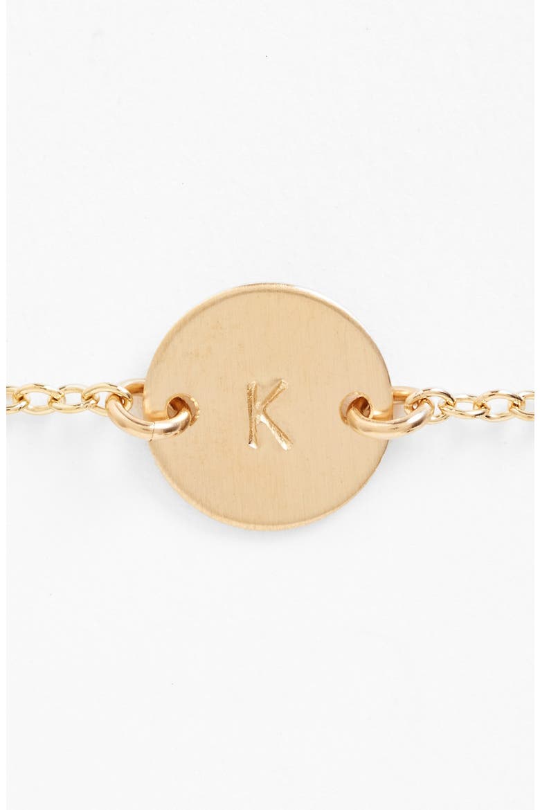 Initial Mini Disc Bracelet, Alternate, color, 14K GOLD FILL K