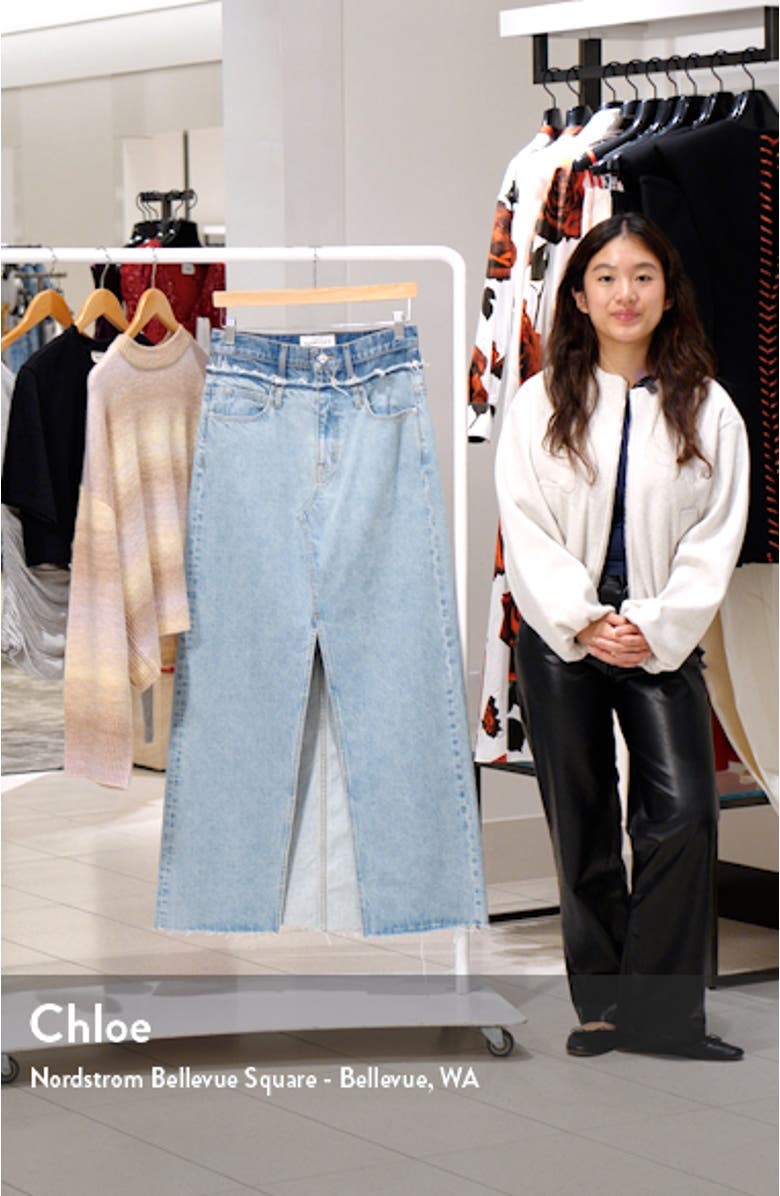 Re-Work Dallas Double High Waist Organic Cotton Denim Maxi Skirt, sales video thumbnail