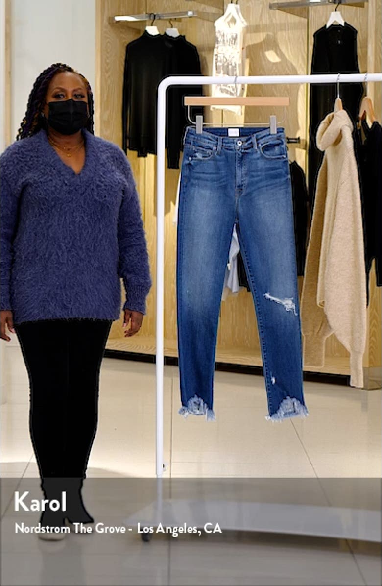 River High Waist Distressed Straight Leg Jeans, sales video thumbnail