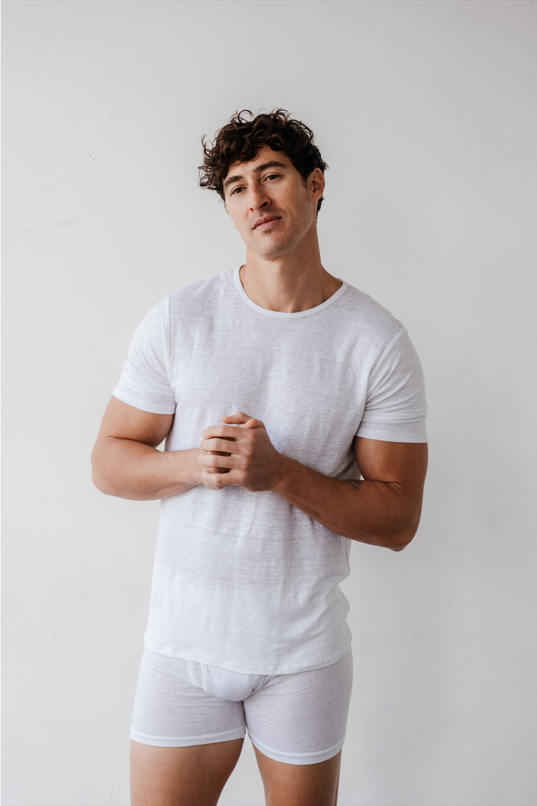 100% Organic Linen T-shirt, Alternate, color, White