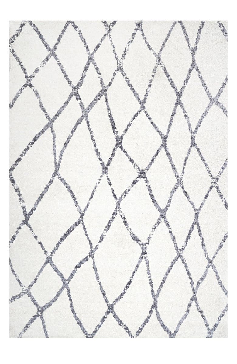 JONATHAN Y Illi Moroccan Diamond Trellis Area Rug, Alternate, color, Ivory/Gray