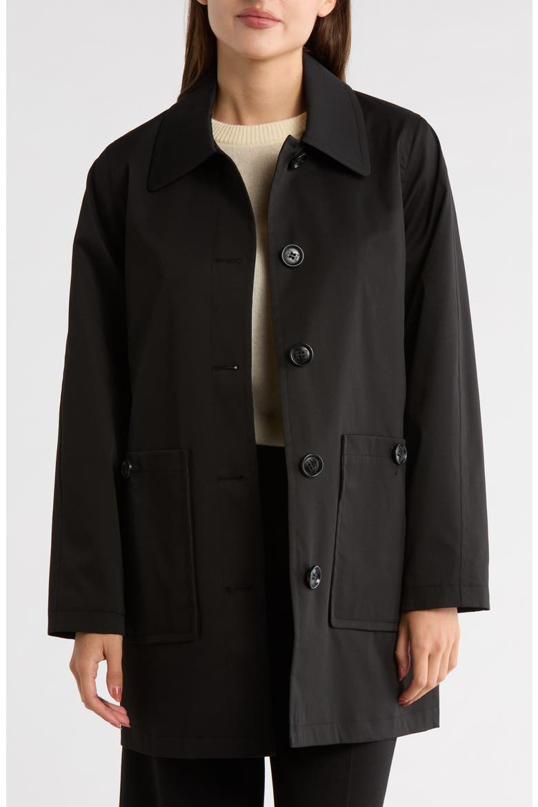 Leopard Print Water Repellent Rain Jacket, Alternate, color, BLACK