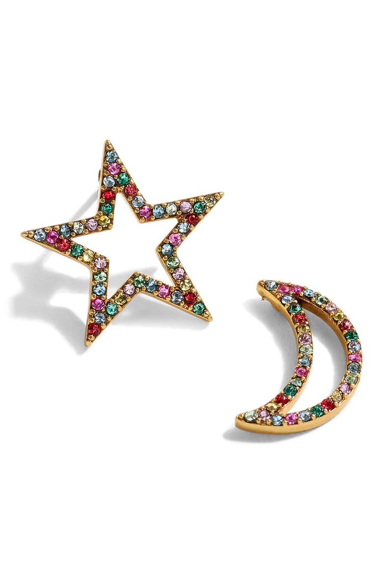 Mismatched Celestial Stud Earrings, Main, color, MULTI COLOR