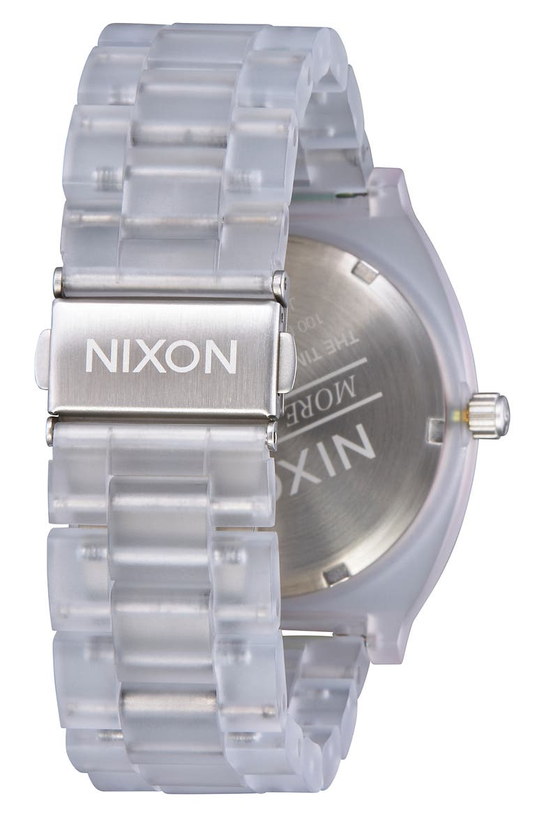 Time Teller Acetate Bracelet Watch, 40mm, Alternate, color, CLEAR/ RAINBOW/ SILVER