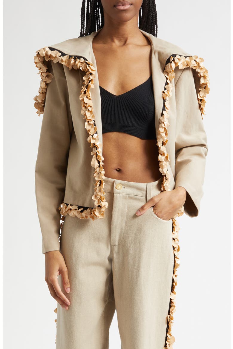 Band Crop Jacket, Main, color, KHAKI