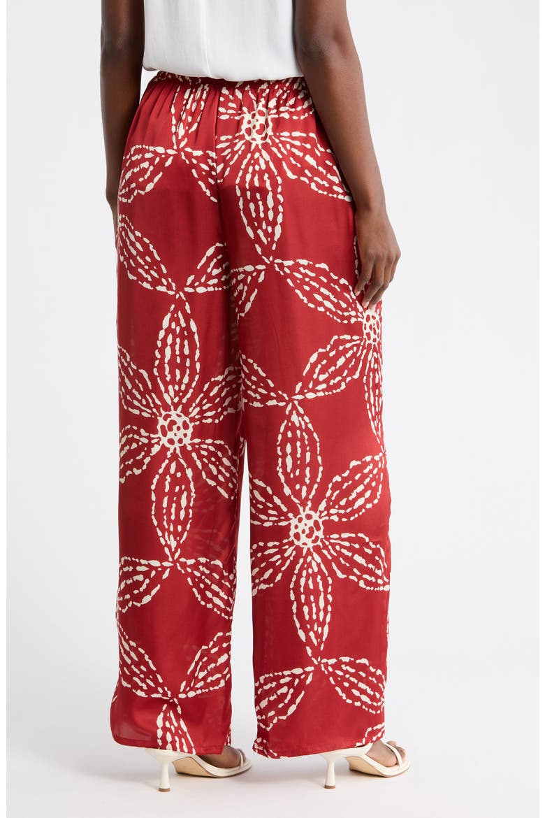 Printed Soft Wide Leg Pants, Alternate, color, RIO RED