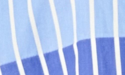 English Factory Colorblock Stripe Button-up Shirt In Powder Blue/navy