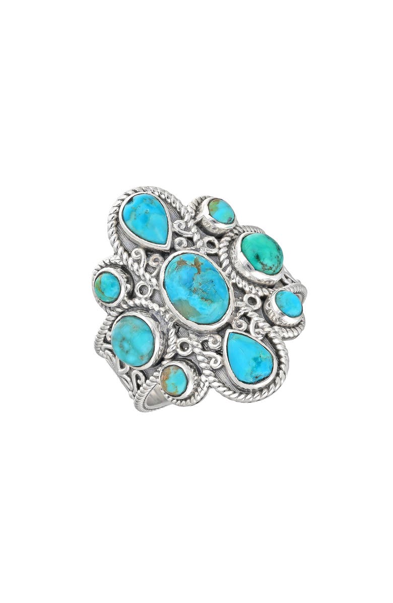 YS GEMS Bezel Set Turquoise Ring, Main, color, Blue