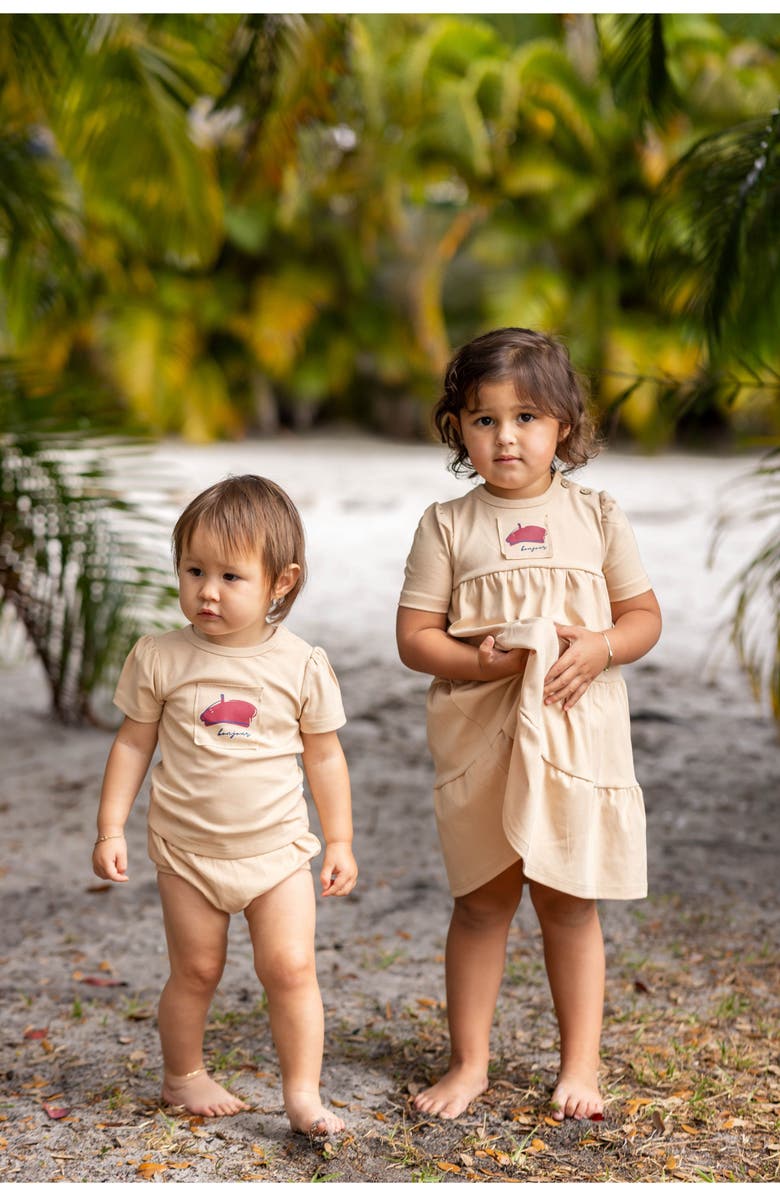 Pouf French Dress, Alternate, color, Beige