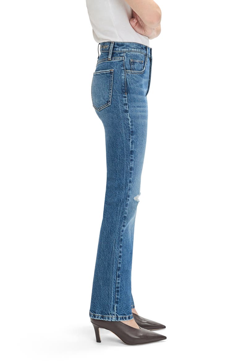 The Morgan Shortie Ripped High Waist Bootcut Jeans, Alternate, color, BEACON