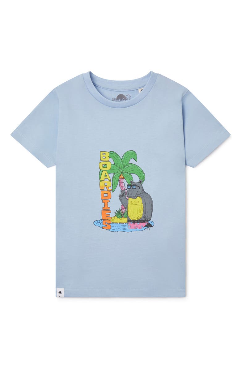 Boardies Kids' Hippo Cotton Graphic Tee, Main, color, Blue