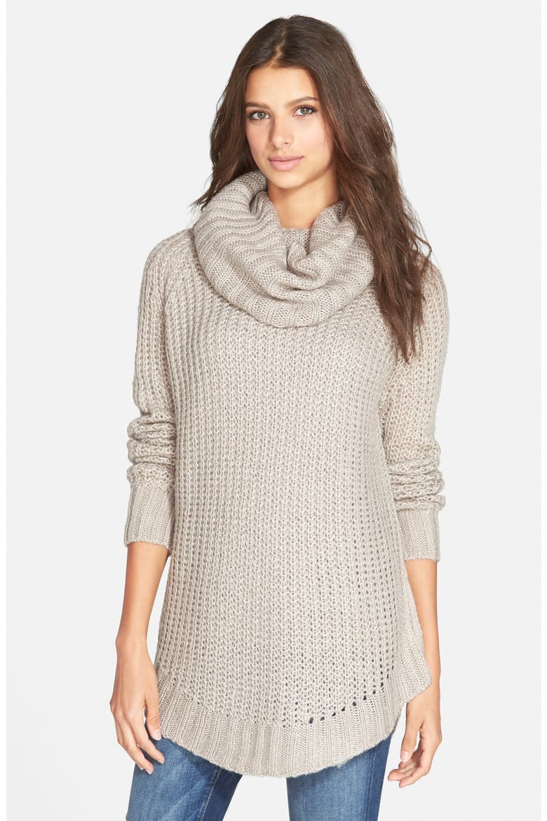 Cowl Neck Sweater, Main, color, MOCHA