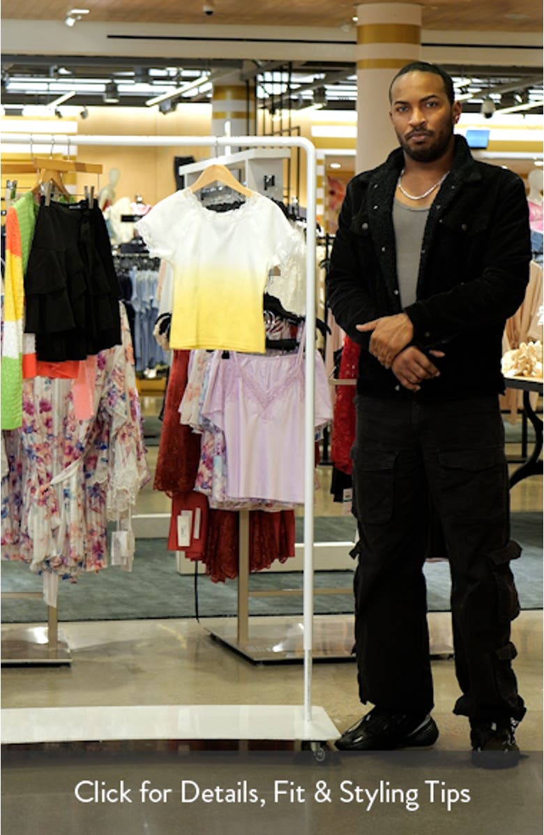 Kids' Dip Dye Lace Accent Cotton T-Shirt, sales video thumbnail