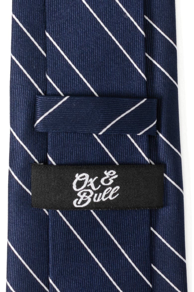 Classi Stripe Silk Tie, Alternate, color, NAVY