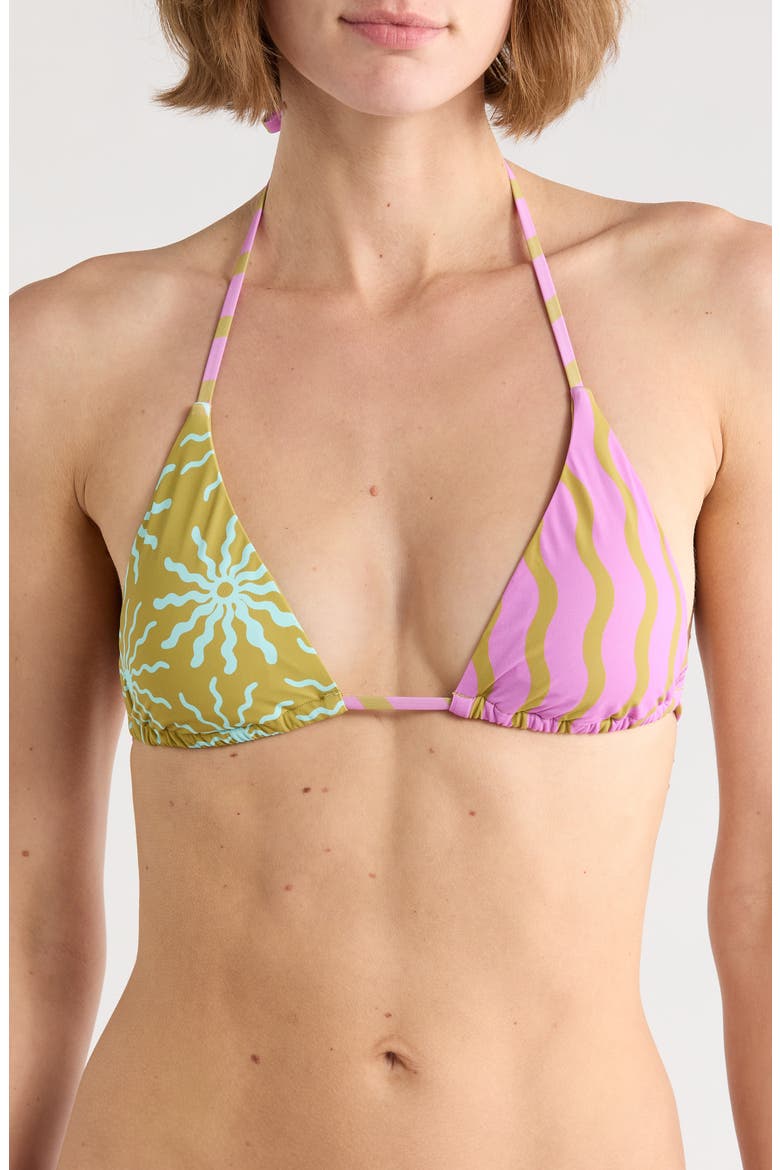 Sun Fired Remi Triangle Bikini Top, Main, color, MOSS