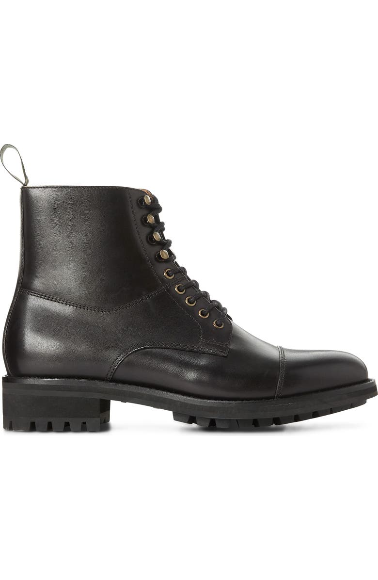 Polo Ralph Lauren Bryson Cap Toe Boot, Alternate, color, Black Leather