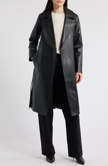 Michael Kors Long Faux Leather Trench Coat Nordstrom
