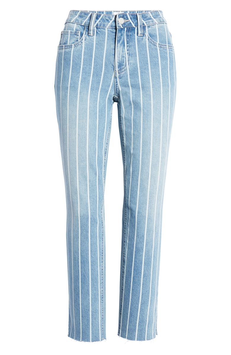 Wash Lab Denim Crop Straight Leg Raw Hem Jeans, Alternate, color, 