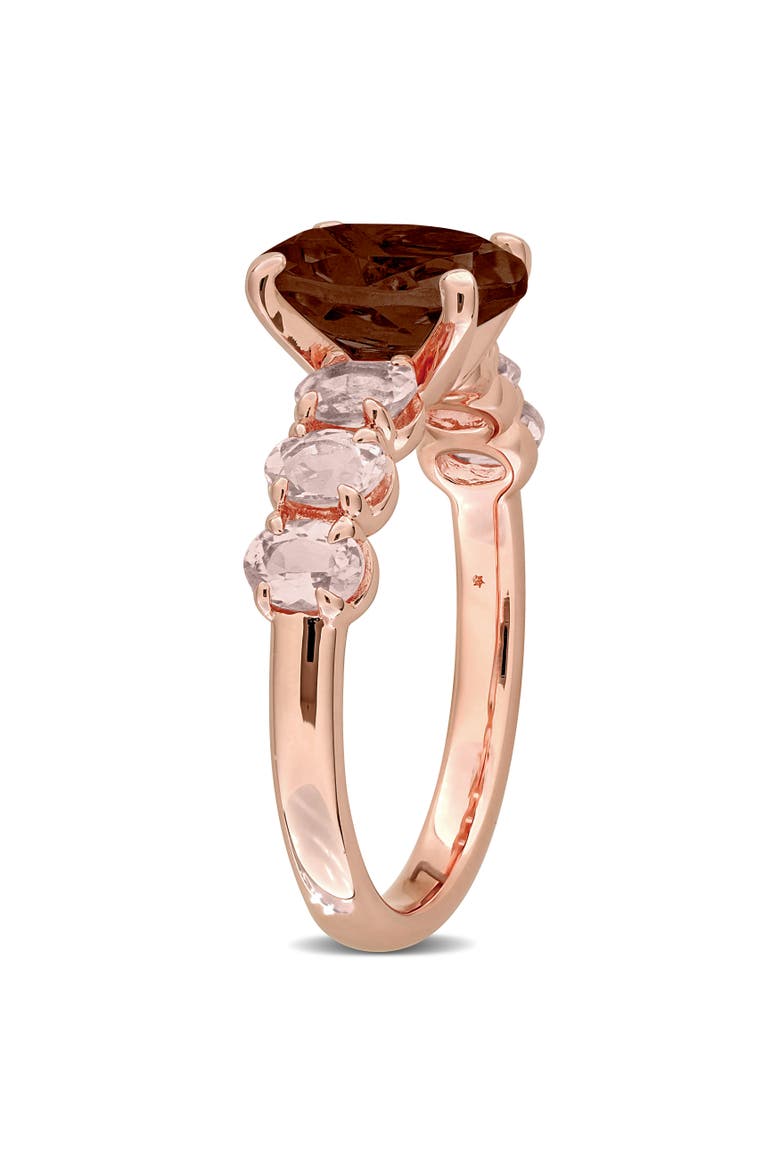 Gemstone Oval Ring Sterling Silver, Alternate, color, Garnet/Morganite