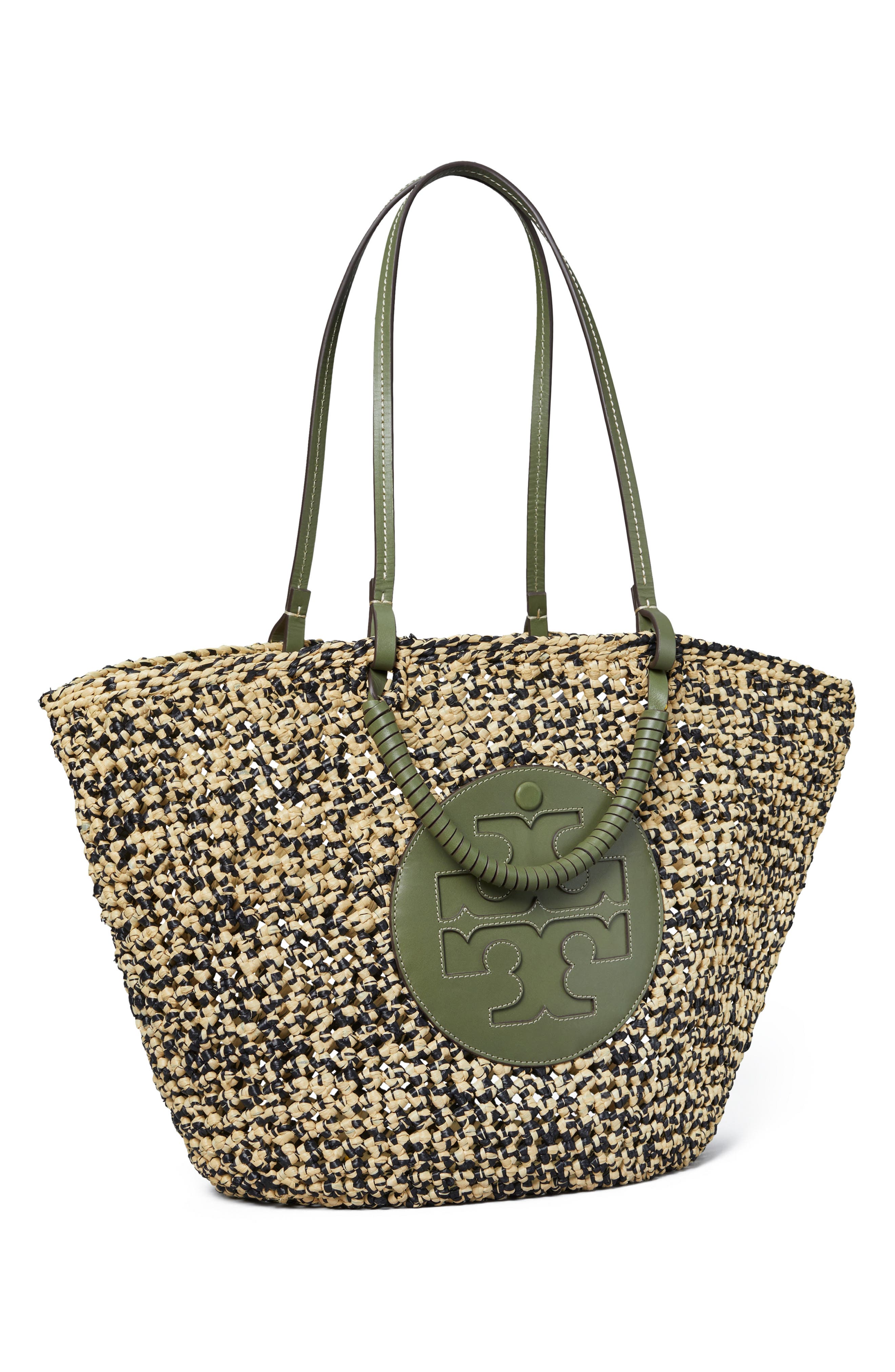 Tory Burch Ella Woven Straw Basket Tote, Alternate, color, 