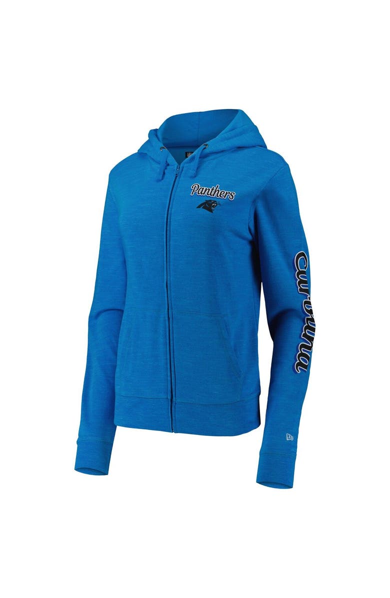 New Era Women's New Era Blue Carolina Panthers Reverse Space-Dye Full-Zip Hoodie, Alternate, color, 